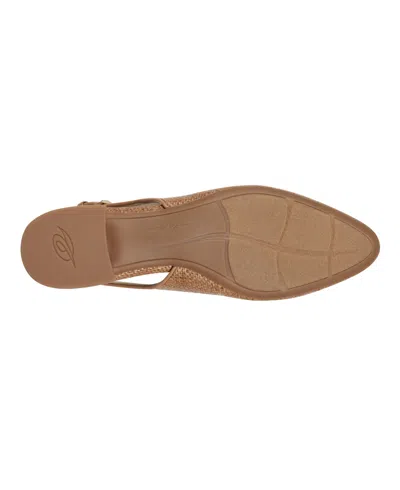 Easy Spirit Womens Block Heel Slip On Slingbacks In Caramel Woven