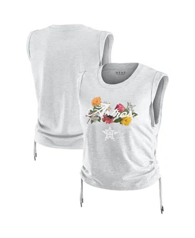 Wear By Erin Andrews Women's Heather Gray Texas Rangers Cinched Tank Top In Heather Gray
