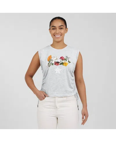 Wear By Erin Andrews Women's Heather Gray Texas Rangers Cinched Tank Top In Heather Gray