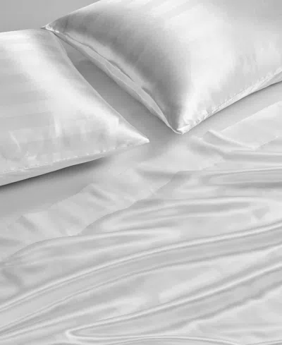 Juicy Couture Satin Damask 4-pc. Sheet Set, Full In Brilliant White