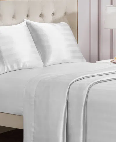 Juicy Couture Satin Damask 3-pc. Sheet Set, Twin Xl In Brilliant White