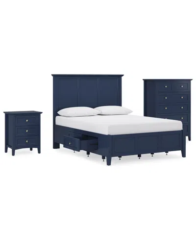 Macy's Hedworth California King 3-pc. Set (bed, Chest & Nightstand) In Blue