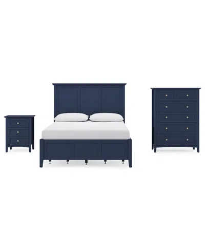 Macy's Hedworth California King 3-pc. Set (bed, Chest & Nightstand) In Blue