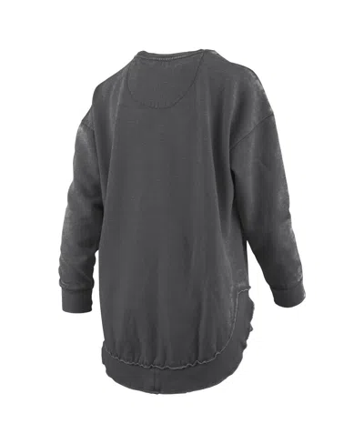 Pressbox Women's Black Texas Tech Red Raiders Melange Poncho Vintage Fleece Long Sleeve Pullover Sweatshirt In Black