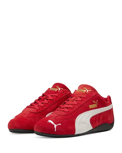 Puma 'speedcat' Red Sneakers With Logo Print On The Side And Logo Lettering On The Side In Leather Unisex In Red