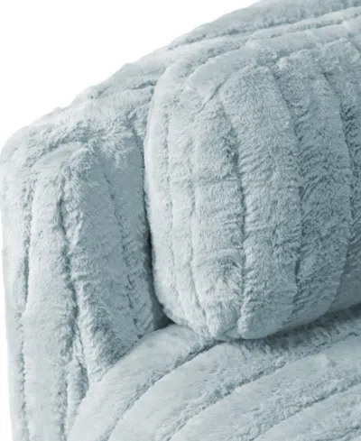 Furniture Of America 41" Jorvien Modern Chenille Power Swivel Glider Recliner With Pillows In Sky Blue