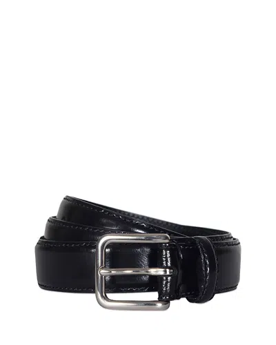 Vince Spazzolato Leather Belt In Black