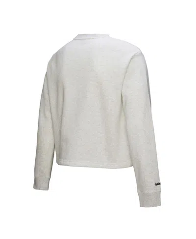 Mitchell & Ness Women's Heather Gray New York Yankees Cropped Toggle Pullover Sweatshirt In Heather Gray