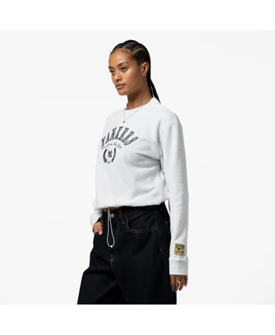 Mitchell & Ness Women's Heather Gray New York Yankees Cropped Toggle Pullover Sweatshirt In Heather Gray