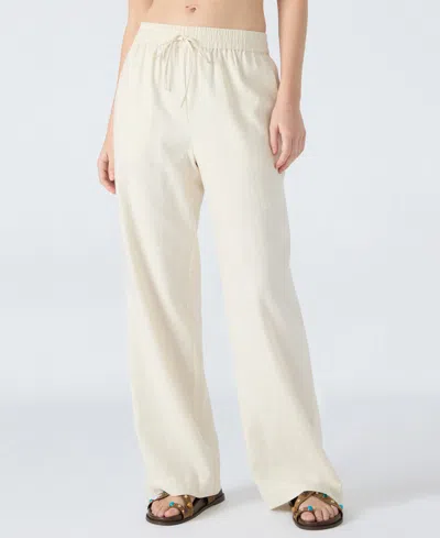 Steve Madden Venetia Linen Blend Drawstring Pants In Neutral