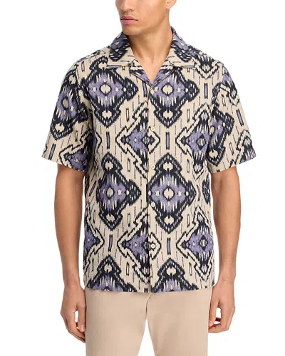 Nn07 Julio Printed Camp Shirt In Violet