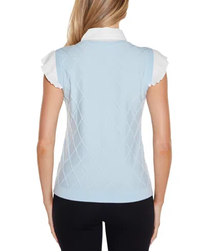 Belldini Women's Two-fer Pullover Sweater In Blue