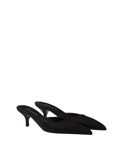 Prada Mule With Stiletto Heel And Pointed Toe In Black