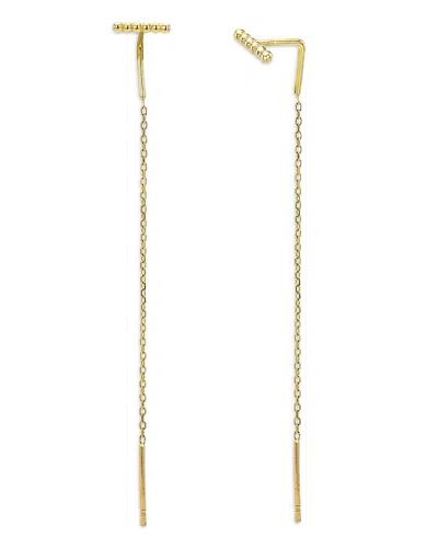 Zoe Lev 14k Yellow Gold Cable Link Threader Earrings In Gold