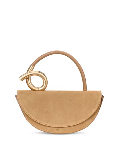 Cult Gaia Azariah Coil Leather Top-handle Bag In Camel