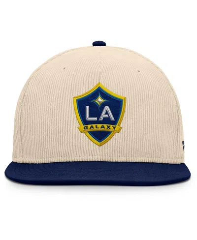 Fanatics Men's Cream La Galaxy Tempo Corduroy Snapback Hat In Cream