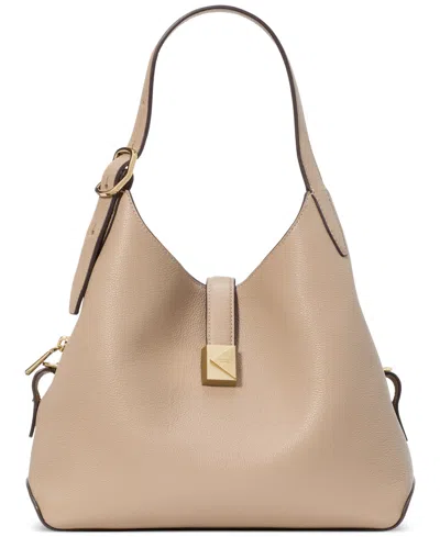 Kate Spade Deco Medium Pebbled Leather Crossbody Tote Bag In Timeless Taupe