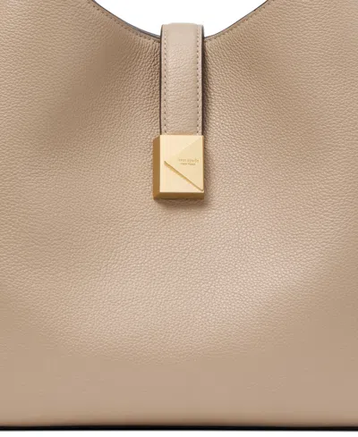 Kate Spade Deco Medium Pebbled Leather Crossbody Tote Bag In Timeless Taupe