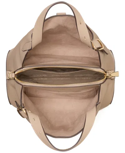 Kate Spade Deco Medium Pebbled Leather Crossbody Tote Bag In Timeless Taupe