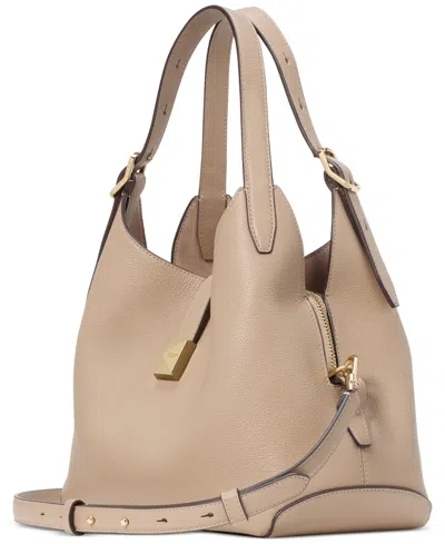 Kate Spade Deco Medium Pebbled Leather Crossbody Tote Bag In Timeless Taupe