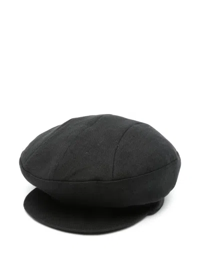 Yohji Yamamoto Linen Cap In Black