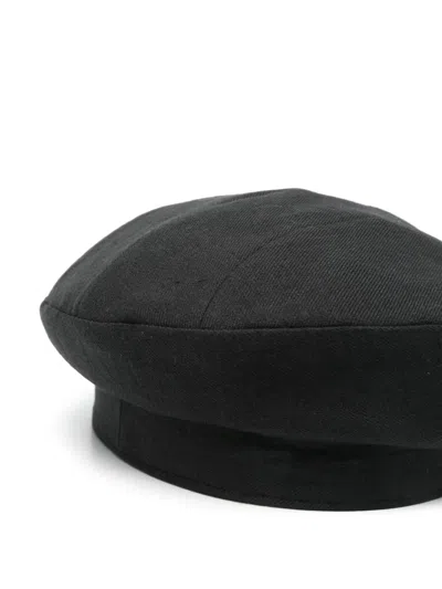 Yohji Yamamoto Linen Cap In Black
