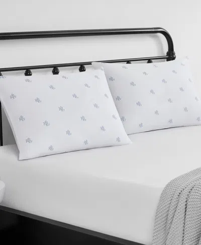 Ralph Lauren Logo Extra Firm Density 2-pack Down Alternative Pillow, King In White