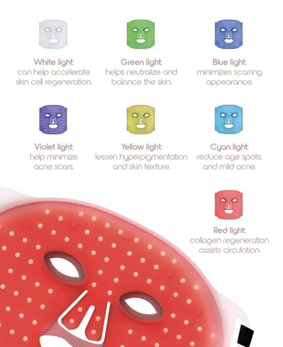 Tzumi Slf Red Light Therapy Cordless Multiple-color Led Mask In White
