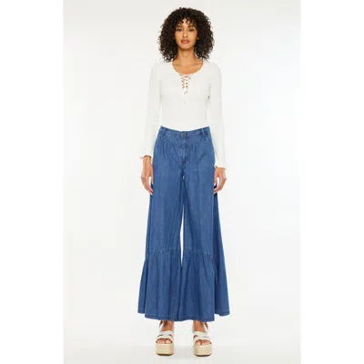 Kancan Daria Ultra High Rise Wide Jeans In Dark Wash
