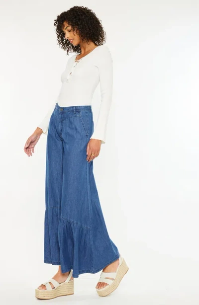 Kancan Daria Ultra High Rise Wide Jeans In Dark Wash
