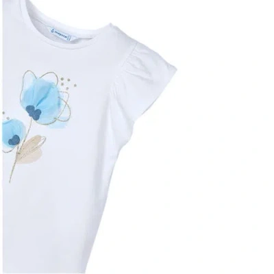 Mayoral Floral Detail T-shirt In Ivory