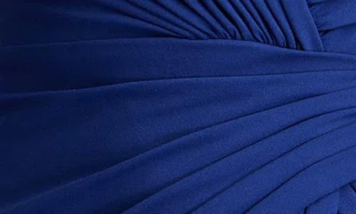 Tadashi Shoji Bos24636l Long Formal Pleated Evening Dress In Blue