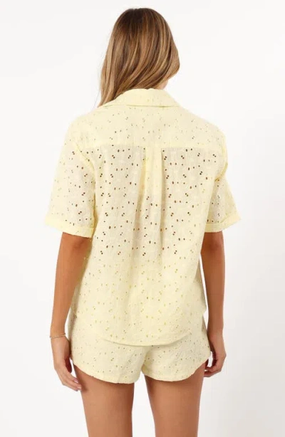 Petal And Pup Petal & Pup Dazie Eyelet Drawstring Shorts In Yellow