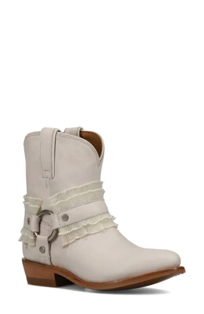 Frye Billy Harness Ruffle Booties In White
