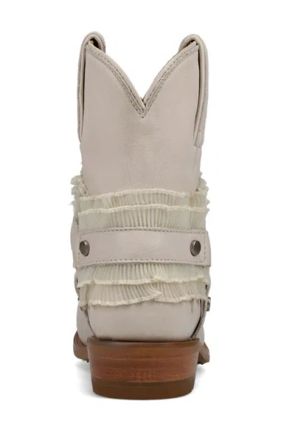 Frye Billy Harness Ruffle Booties In White