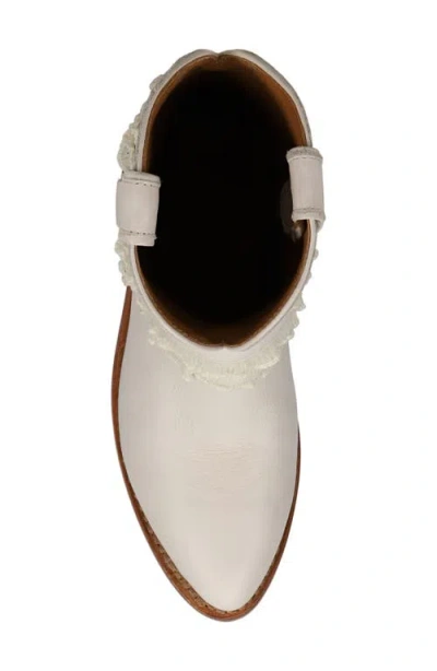 Frye Billy Harness Ruffle Booties In White