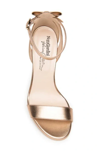 Nerogiardini Bow Ankle Strap Sandal In Neutral