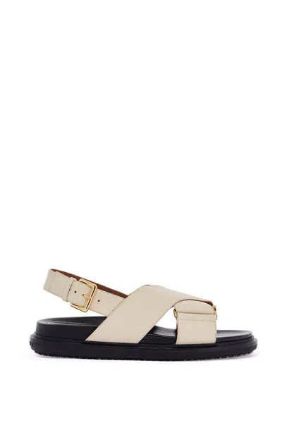 Shop Marni Fussbett Sandals In White