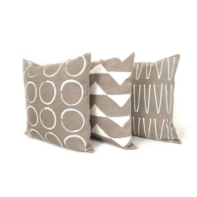 Mbare Sadza Circles Pillow Cover In Beige