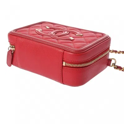 Pre-owned Chanel Caviar Skin Red Color Caviar Leather Shoulder Bag ()