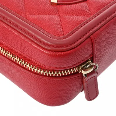 Pre-owned Chanel Caviar Skin Red Color Caviar Leather Shoulder Bag ()