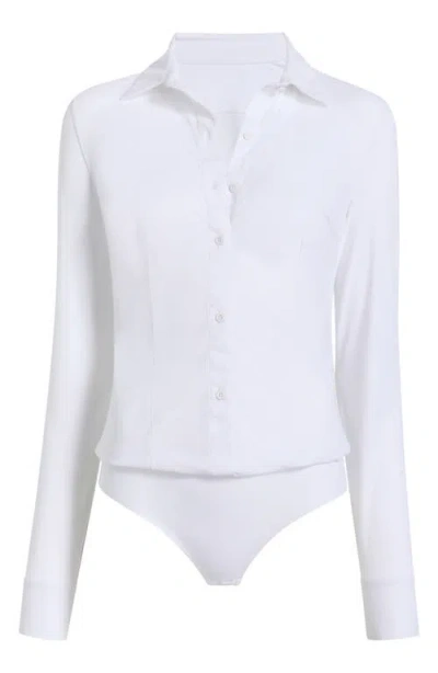 Commando Ribbed Button-up Bodysuit In White