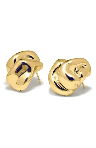 Completedworks Sculptural Inflated Stud Earrings In 18ct Gold Plated