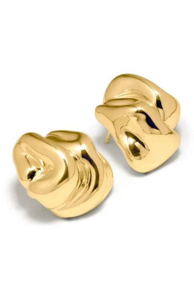 Completedworks Sculptural Inflated Stud Earrings In 18ct Gold Plated