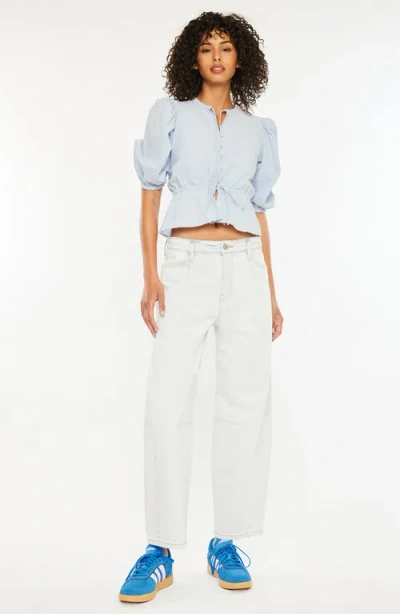 Kancan Yolanda Low Slung Horseshoe Jeans In Light Wash