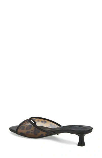 Tony Bianco Pru Kitten Heel Slide Sandal In Leopard Nylon