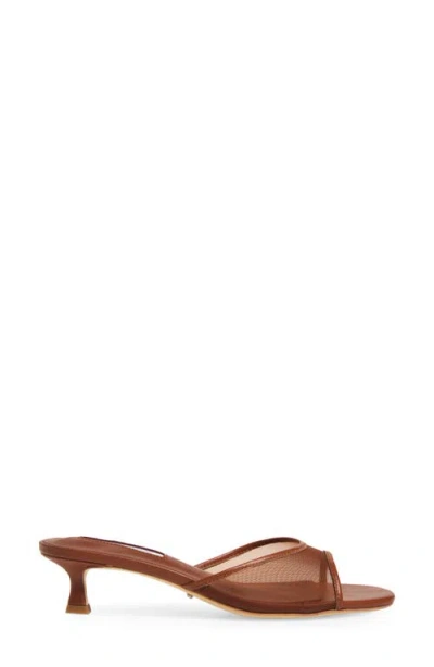 Tony Bianco Pru Kitten Heel Slide Sandal In Brown