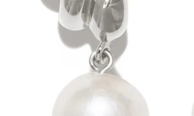 Completedworks Freshwater Pearl Drop Earrings In Silver Plated