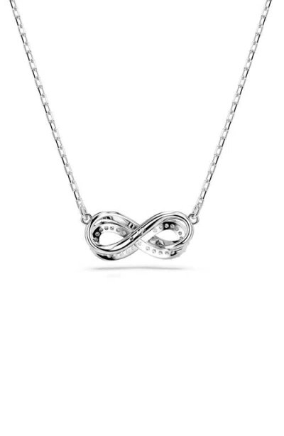 Swarovski Hyperbola Infinity Pendant Necklace, 15" + 2-3/4" Extender In White