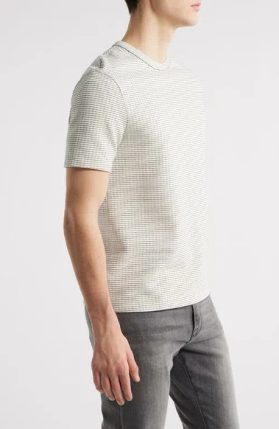 Frame Cotton Jacquard-stripe T-shirt In Gray